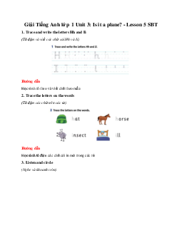 Giải Tiếng Anh lớp 1 Unit 3: Is it a plane? - Lesson 5 SBT | Family & Friends