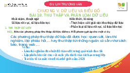 Giáo án điện tử Toán 8 Bài 18 Kết nối tri thức: Thu thập và phân loại dữ liệu