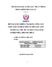 Tiểu luận quan điểm của Đảng Cộng Sản Việt Nam về phát huy nguồn lực con người
