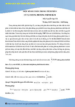 Một số bài toán trong tích phân có vận dụng phương trình hàm Toán 12
