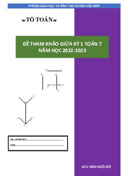 Đề tham khảo giữa kỳ 1 Toán 7 năm 2022 – 2023 phòng GD&ĐT Hóc Môn – TP HCM