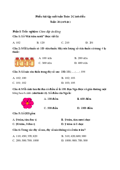 Bài tập cuối tuần Toán lớp 2 Cánh diều - Tuần 26