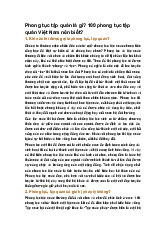 Phong tục tập quán là gì? 100 phong tục tập quán Việt Nam nên biết?