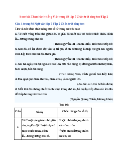 Soạn bài Thực hành tiếng Việt trang 54 | Ngữ Văn 7 Chân Trời Sáng Tạo tập 2