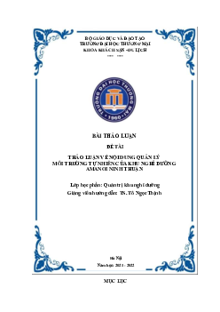 Thảo luận về nội dung quản lý môi trường tự nhiên của khu nghỉ dưỡng AMANOI Ninh Thuận | Bài thảo luận môn Lập trình Web