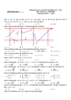 Giải đề thi học kì 1 môn Toán 10 năm 2023 - 2024 sách Cánh diều đề 3
