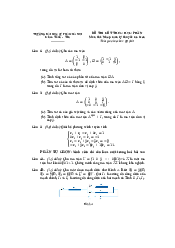 Đề thi kết thúc học phần Nhập môn lý thuyết ma trận | Đại học Sư phạm Hà Nội