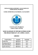 Multi-echelon inventory optimization for fresh products in supply chains | Bài báo cáo học phần Inventory Management | Trường Đại học Quốc tế, Đại học Quốc gia Thành phố Hồ Chí Minh