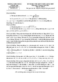 Đề học sinh giỏi Toán 10 năm 2022 – 2023 trường THPT Thị xã Quảng Trị