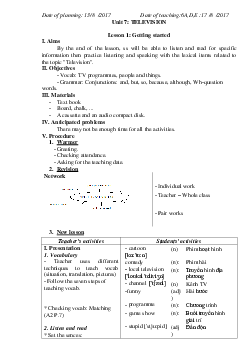 Giáo án Tiếng Anh 6 học kỳ 2 (sách thí điểm)