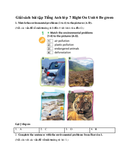 Giải sách bài tập Tiếng Anh lớp 7 Right On Unit 6 Be green