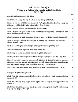 Đề cương ôn tập Triết học Mác-Lênin