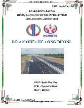 Thuyết minh đồ án Môn Thiết kế đường | Đại học Sư phạm Kỹ thuật Thành phố Hồ Chí Minh