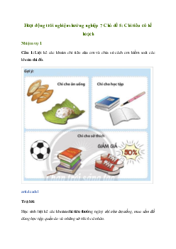 Giải Hoạt động trải nghiệm 7: Chi tiêu có kế hoạch | Chân trời sáng tạo