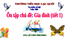 Giáo án điện tử Tự nhiên và xã hội 1 bài 5 Chân trời sáng tạo : Ôn tập chủ đề Gia đình