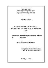 Cải cách hành chính cấp xã từ thực tiễn huyện Chư Sê, tỉnh Gia Lai | Đại học Thái Nguyên