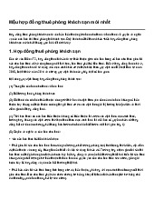 Mẫu hợp đồng thuê phòng khách sạn mới nhất