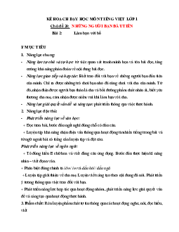 Chủ đề 24: Những người bạn đầu tiên | Bài 6 | Giáo án Tiếng Việt 1 bộ sách Chân trời sáng tạo