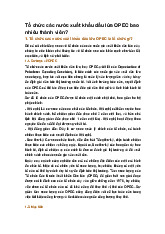 Tổ chức các nước xuất khẩu dầu lửa OPEC bao nhiêu thành viên?