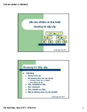 Chương VI Sắp xếp - Giáo trình Cấu trúc dữ liệu và giải thuật | Trường Đại học Bách khoa Hà Nội