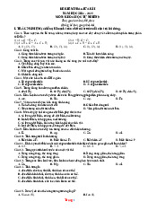 Đề Kiểm Tra Giữa Học Kỳ 1 KHTN 9 Năm Học 2024-2025 Có Đáp Án