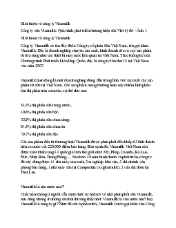 Báo cáo giới thiệu về công ty Vinamilk