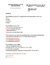 Đề thi Vật lý – Lý Sinh | Đại học Nguyễn Tất Thành