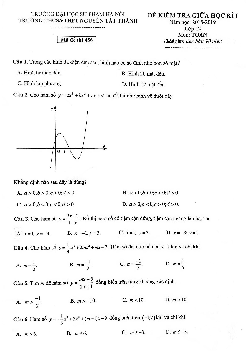 Đề kiểm tra giữa học kỳ 1 Toán 12 năm 2018 – 2019 trường Nguyễn Tất Thành – ĐHSP Hà Nội
