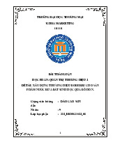 Xây dựng thương hiệu Boberry cho sản phẩm nước rửa bát sinh học quả bồ hồn | Bài thảo luận quản trị thương hiệu