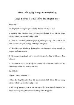 Giải Kinh tế và pháp luật 11 Bài 4: Thất nghiệp trong kinh tế thị trường | Chân trời sáng tạo
