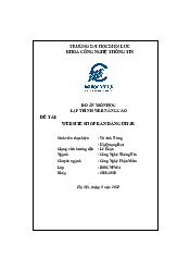 Báo Cáo Đồ Án Lập Trình Web Nâng Cao | Trường đại học Điện Lực