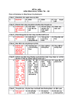 Đề thi mẫu môn công nghệ thông tin (có đáp án)