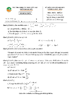 Đề giữa học kì 2 Toán 8 năm 2021 – 2022 trường TH&THCS Ngôi Sao Hà Nội