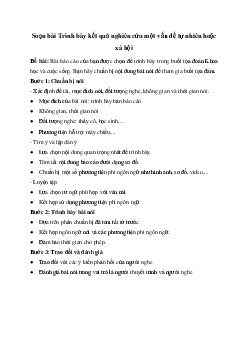 Trình bày kết quả nghiên cứu một vấn đề tự nhiên hoặc xã hội | Soạn văn 11 Chân trời sáng tạo