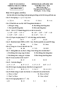 Đề giữa học kì 1 Toán 6 năm 2023 – 2024 trường THCS Tân Bình – Hải Dương