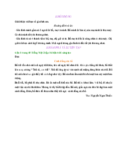 Giải SGK môn Tiếng Việt lớp 2 -  Bài 2: Cánh đồng của bố | Chân trời sáng tạo