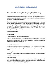 Lựa chọn người tiêu dùng - Bài 1: Phân tích cân bằng tiêu dùng bằng thuyết hữu dụng