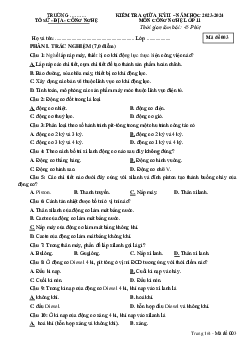 Đề thi giữa học kì 2 môn Công nghệ 11 năm 2023 - 2024 sách Cánh diều | đề 3