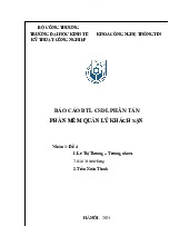BÁO CÁO BTL CSDL PHÂN TÁN PHẦN MỀM QUẢN LÝ KHÁCH SẠN | Đại học Kinh tế Kỹ thuật Công nghiệp