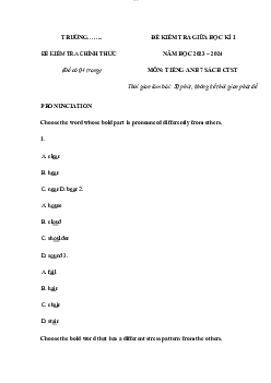 Đề thi giữa học kỳ 1