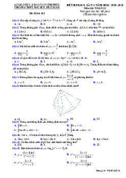 Đề KSCL lần 3 Toán 12 năm 2020 – 2021 trường THPT Nguyễn Viết Xuân – Vĩnh Phúc