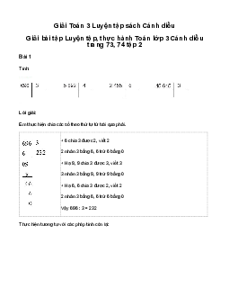 Luyện tập: Giải bài tập Luyện tập, thực hành Toán lớp 3 Cánh diều trang 73, 74 tập 2