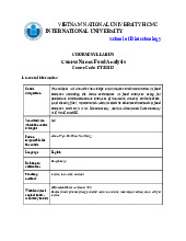 New Syllabus Môn Food Analysis | Trường Đại học Quốc tế, Đại học Quốc gia Thành phố Hồ Chí Minh