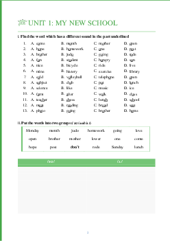 Bài tập Tiếng Anh 6 theo từng bài học (có đáp án chi tiết)