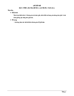 Chuyên đề tính chất ba đường cao trong tam giác