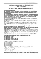 Đề thi học phần Tiền tệ và thanh toán quốc tế | Trường đại học kinh doanh và công nghệ Hà Nội