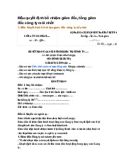 Mẫu quyết định bổ nhiệm giám đốc, tổng giám đốc công ty mới nhất