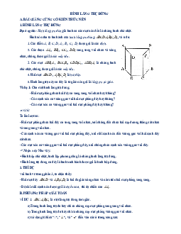 Chuyên đề hình lăng trụ đứng