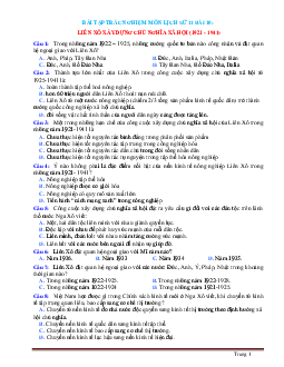 Trắc nghiệm Sử 11 bài 10:Liên Xô xây dựng chủ nghĩa xã hội (1921-1941) (có đáp án)