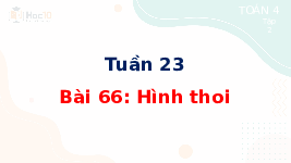 Giáo án điện tử Toán 4 Tuần 23 Bài 66 Cánh diều: Hình thoi